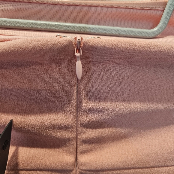 Lulus After Hours Strapless Maxi Dress Blush Pink Ruffled Side Slit Gown Size XS - Picture 6 of 12